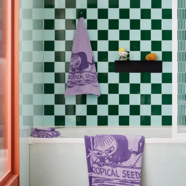 Moomintroll serviette Little My violette coton bio