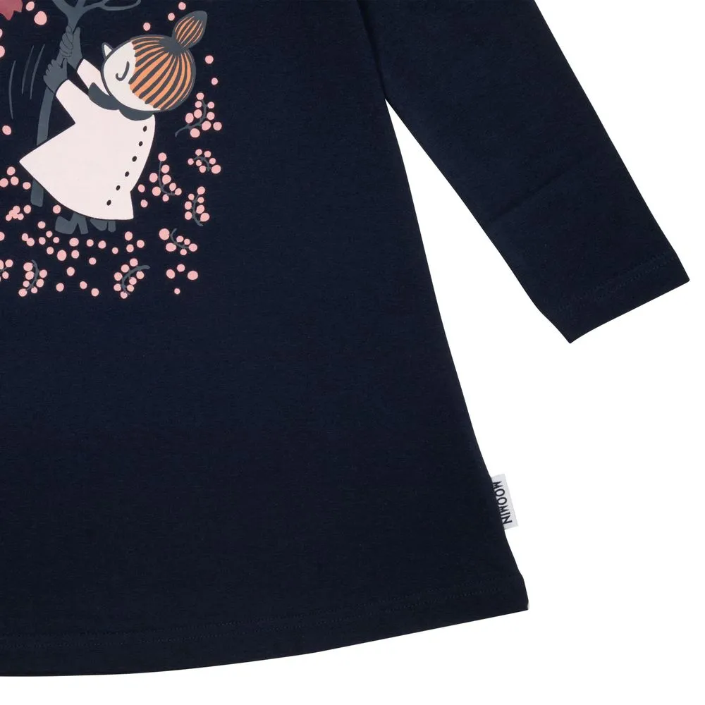 Moomintroll Fruit Harvest robe bleu foncé coton bio enfant