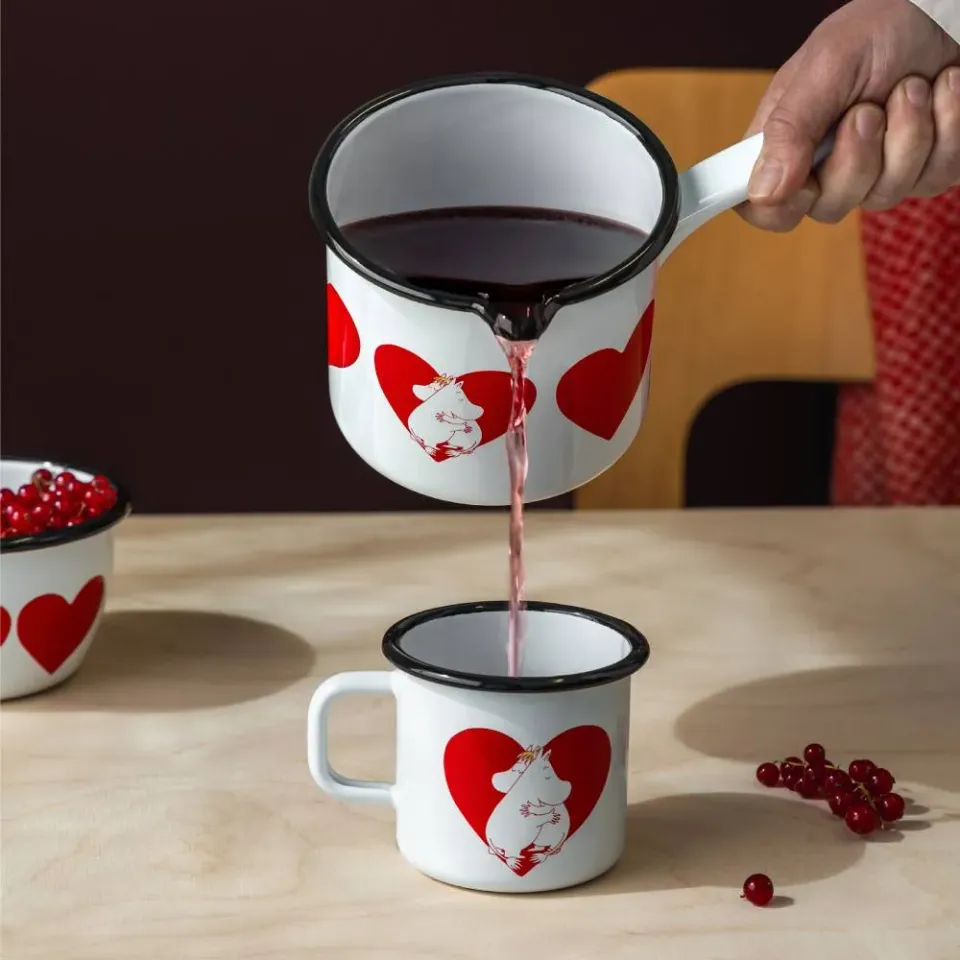 Moomintroll Heart casserole émaillée blanche 1,3 L