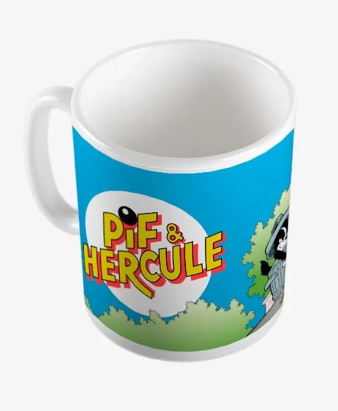 Pixgoodies Pif et Hercule se chamaillent mug céramique