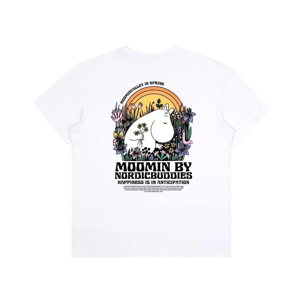 Moomintroll Picking Flowers t-shirt blanc coton