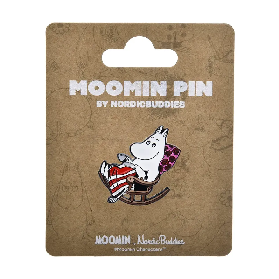 Moomintroll Moominmamma pin's rouge métal 4 cm