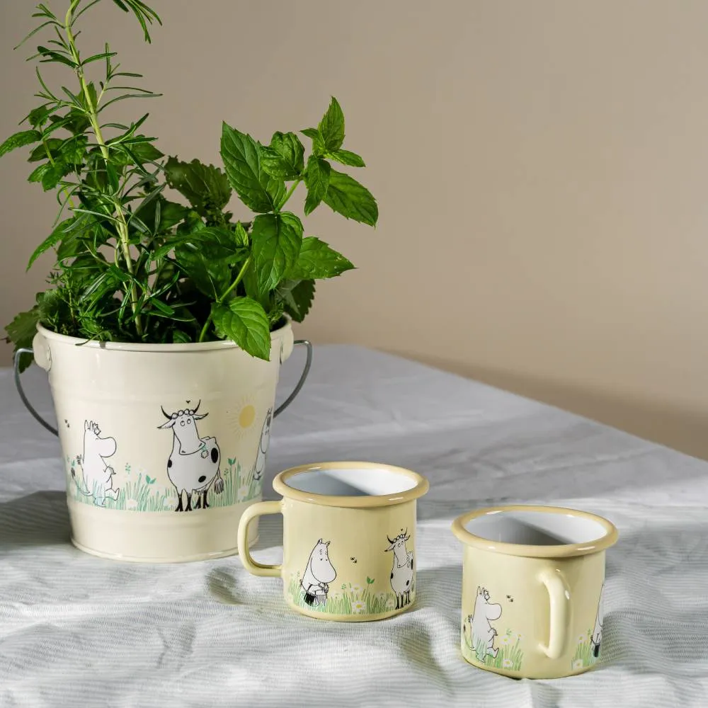 Moomintroll Meadow mug émail jaune 2,5 dl