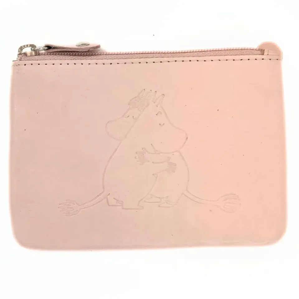 Moomintroll Hug porte-monnaie cuir rose 12x9 cm