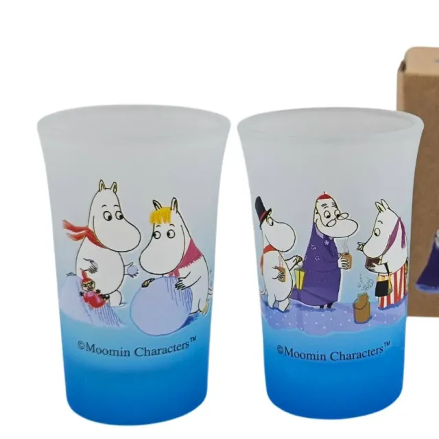 Moomintroll Snowball mini verre givré 5 cl x2