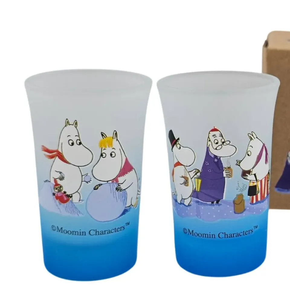 Moomintroll Snowball mini verre givré 5 cl x2