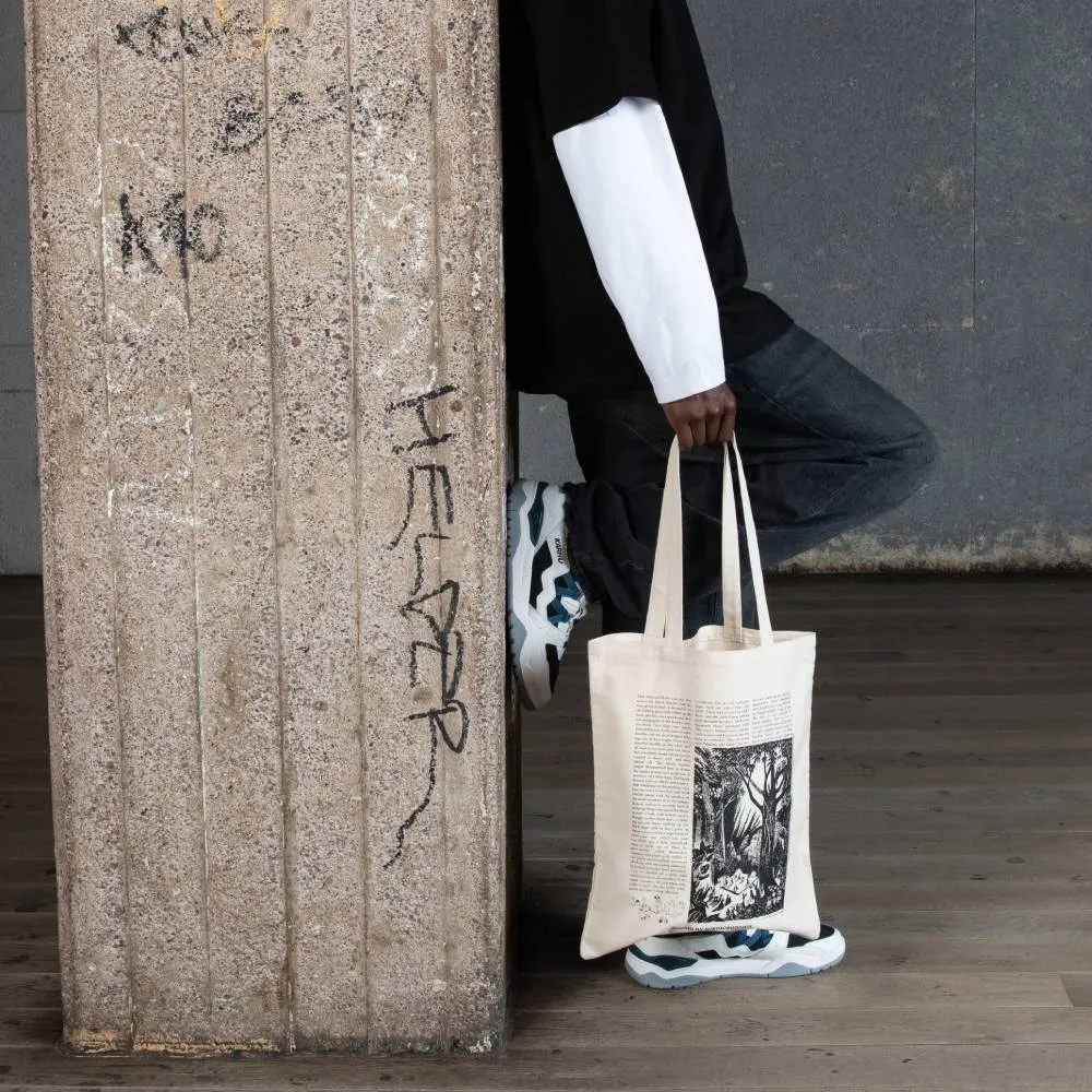 Moomintroll Comet sac cabas blanc coton 38 x 42 cm