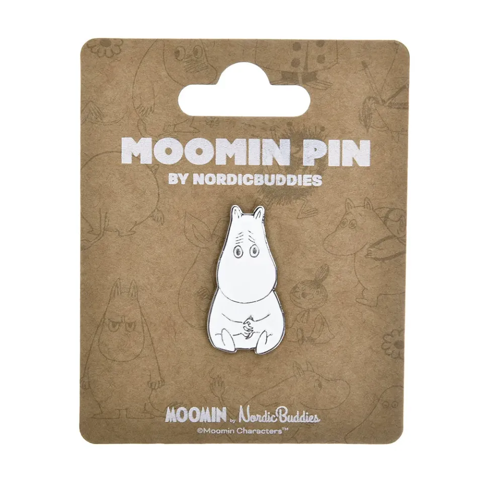 Moomintroll Sad pin's blanc métal 4 cm