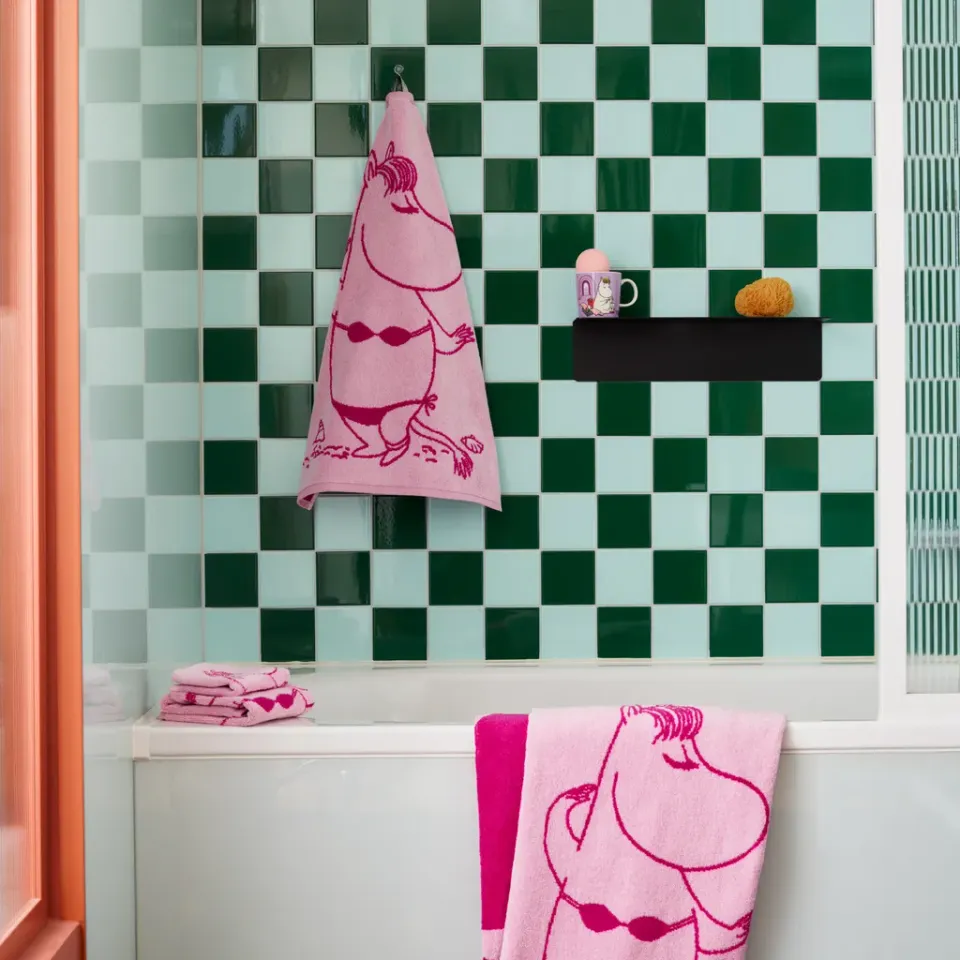Moomintroll Snorkmaiden serviette rose coton bio
