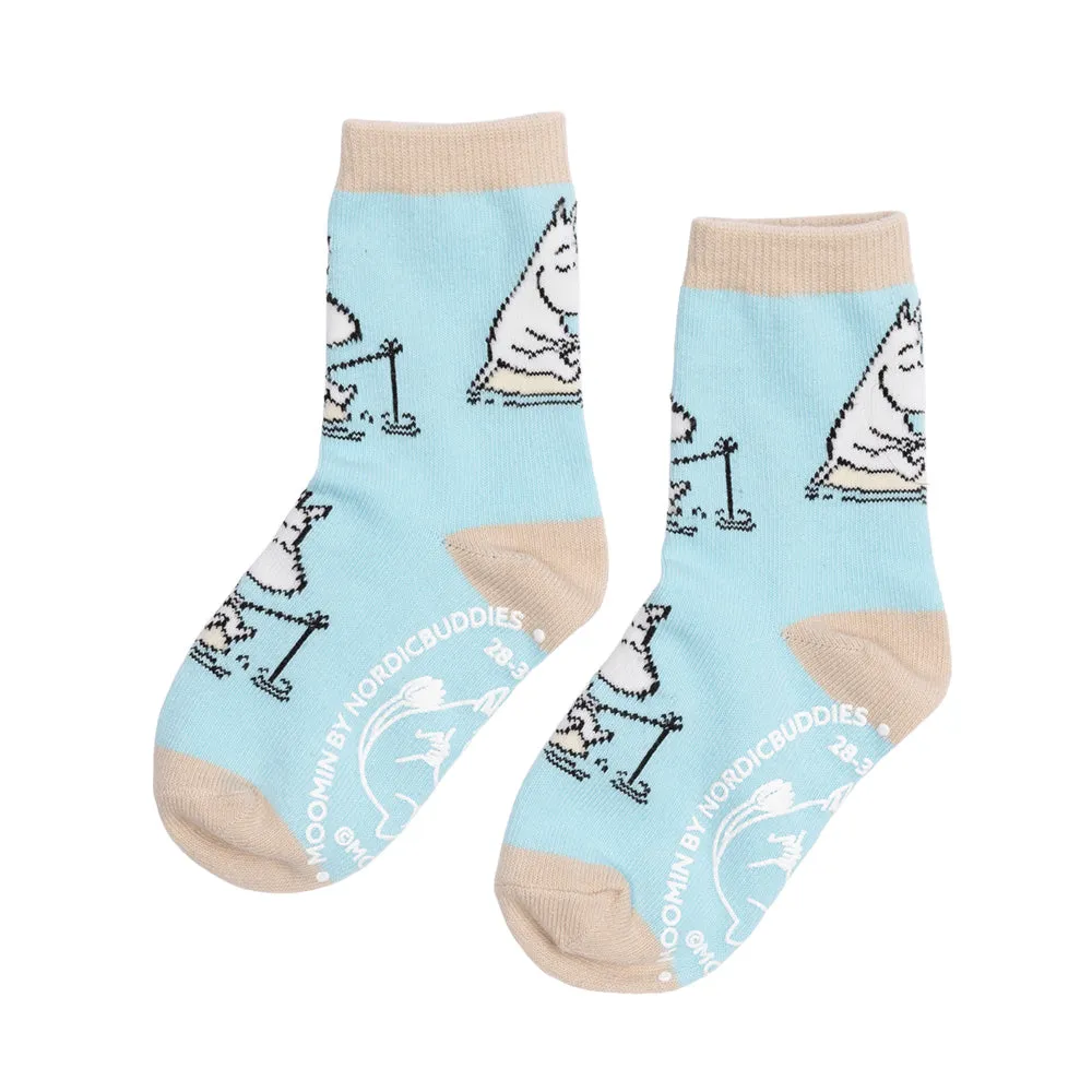 Moomintroll Fishing chaussettes enfant antiderapantes