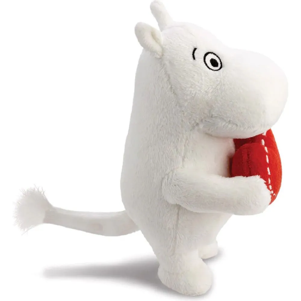 Moomintroll peluche cœur blanc 18 cm rembourrage recyclé