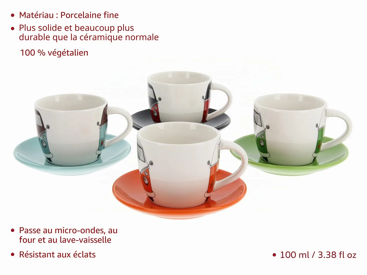 Brisa VW Collection tasse espresso bus avant 100 ml lot de 4