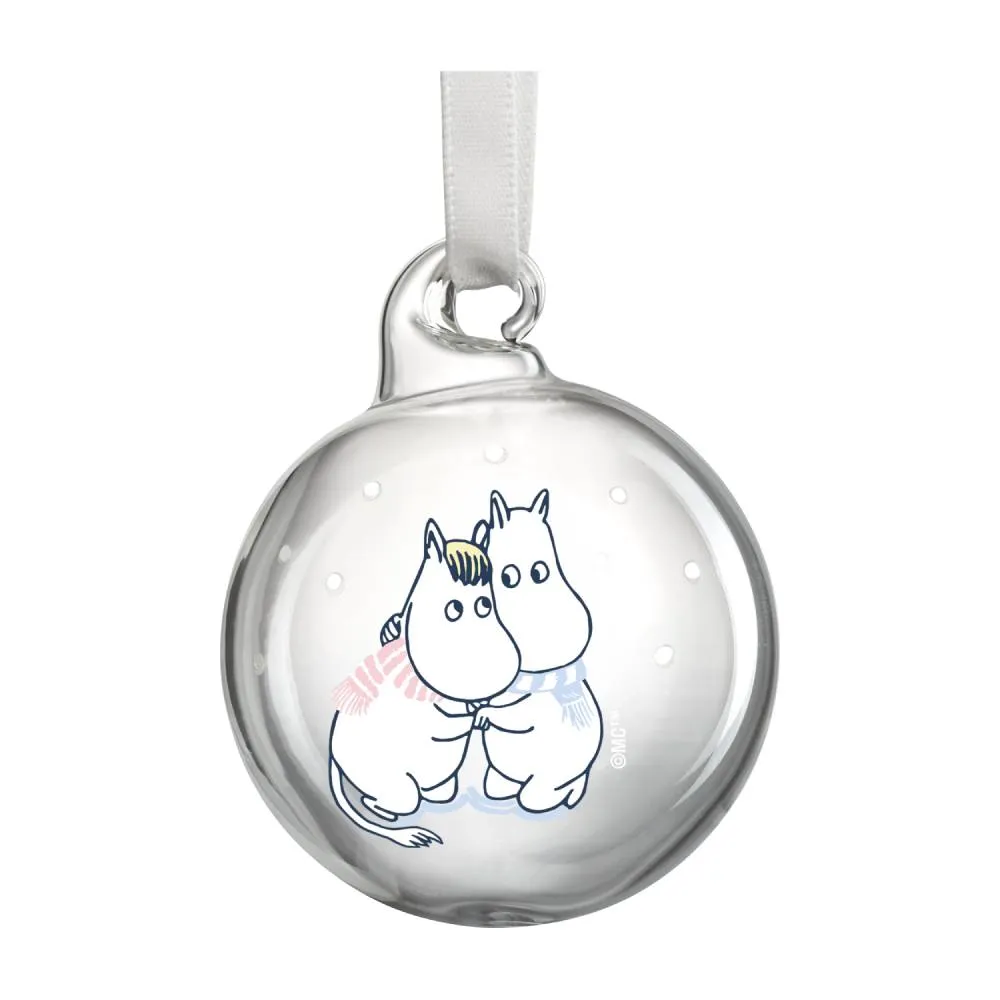 Moomintroll Let it Snow boules Noël verre 4x 5 cm