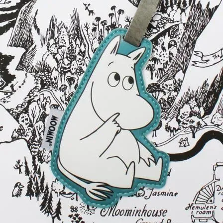 Moomintroll étiquette bagage turquoise PVC