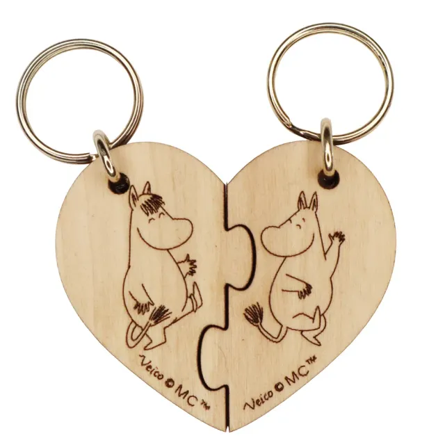 Moomintroll Heart porte-clés bois 5 cm