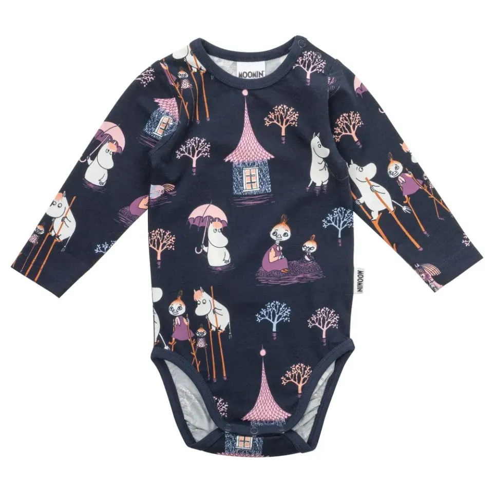 Moomintroll Flooding body bébé bleu foncé coton bio