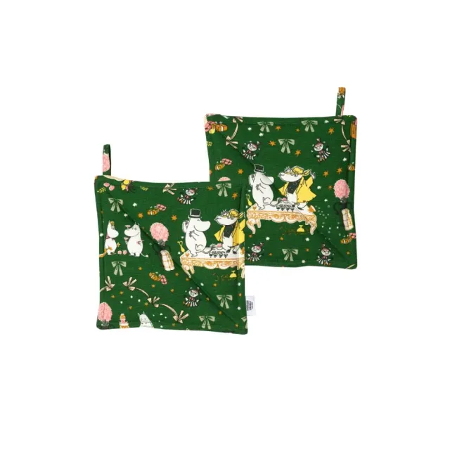 Moomintroll Gift of Love manique lot de 2 vert coton