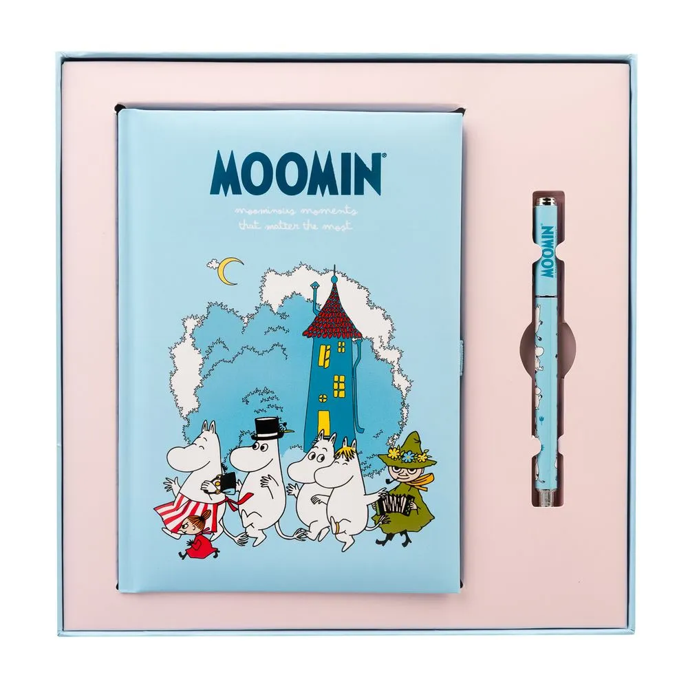 Moomintroll Carnet Stylo Bleu Coffret Cadeau A5