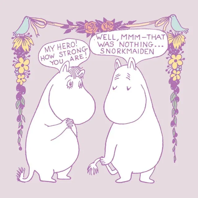 Moomintroll Snorkmaiden carte de vœux 160 mm rose