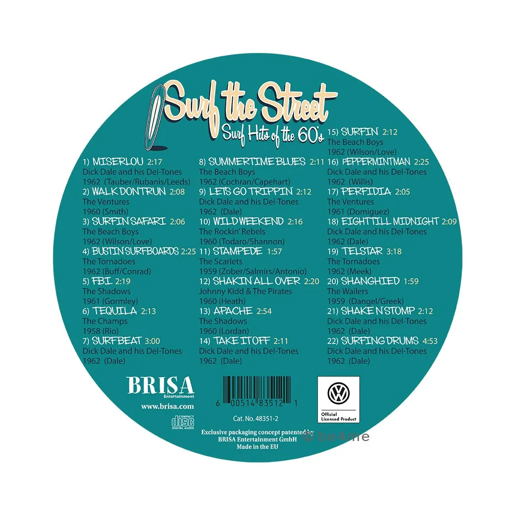 Brisa VW Collection T1 Combi CD compilation surf 22 titres