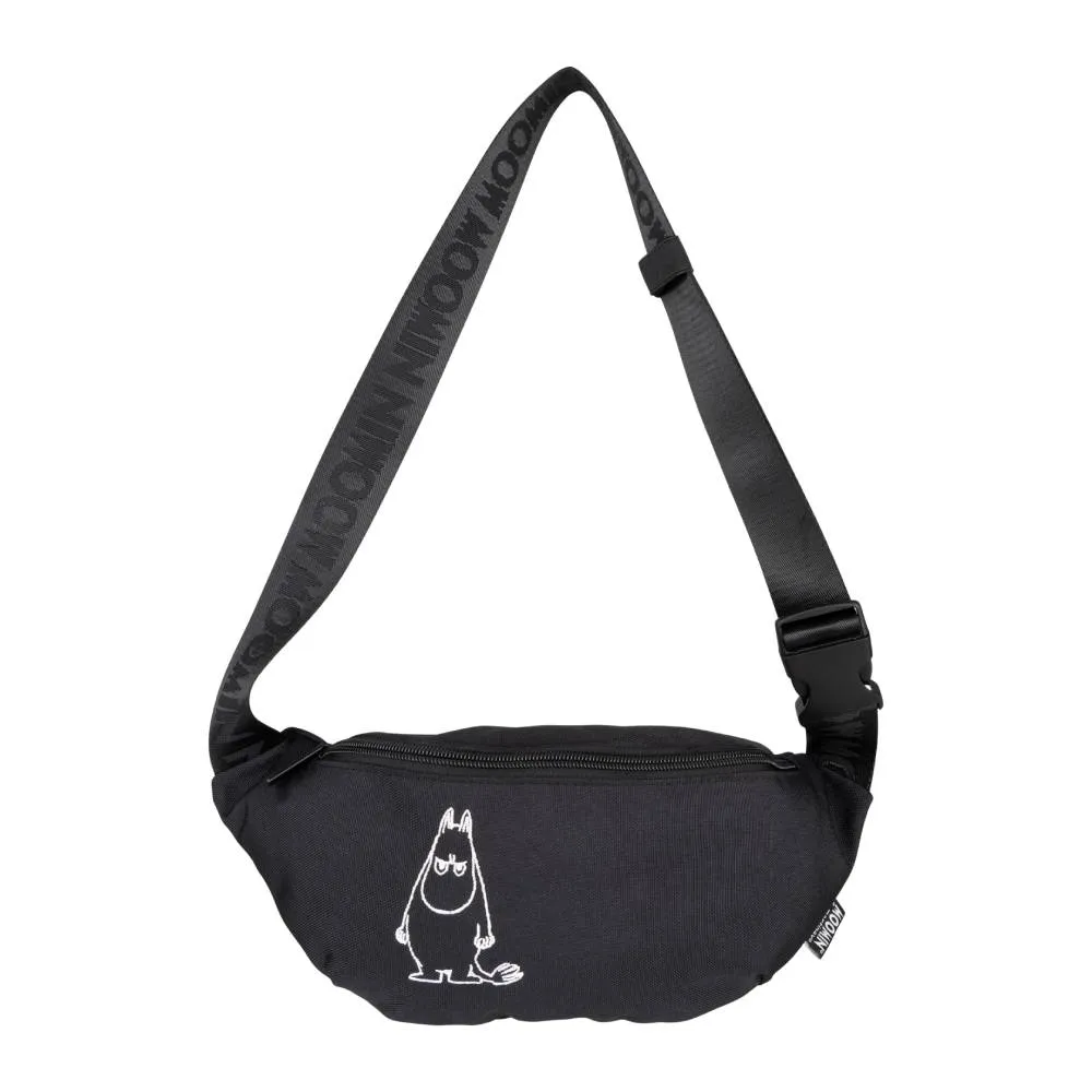Moomintroll Angry sac banane noir logo 30x15x7 cm
