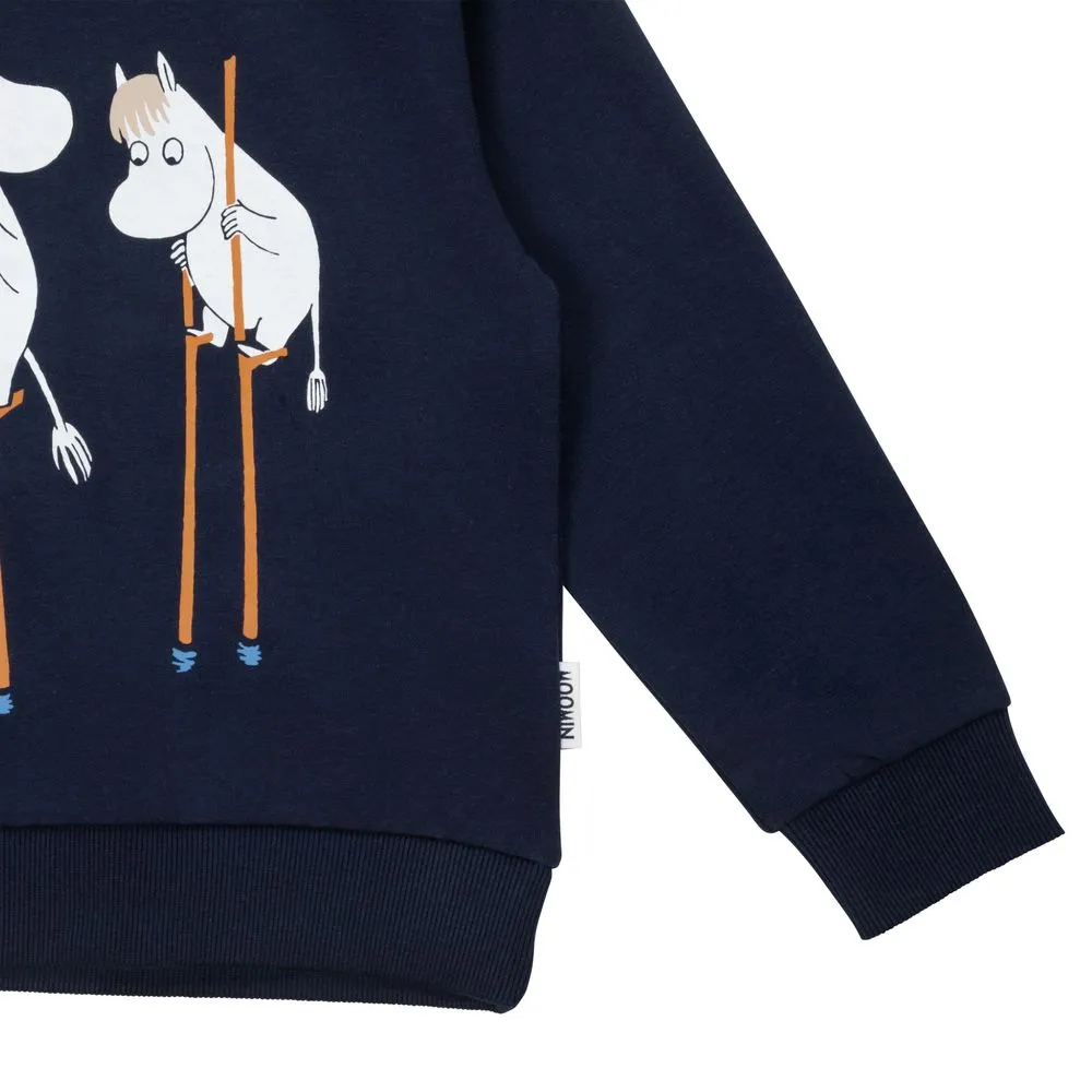Moomintroll Adventure sweat enfant bleu marine coton