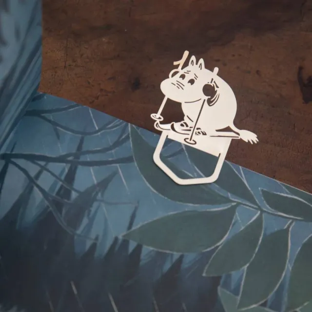 Moomintroll Skiing Marque-page clip métal argenté