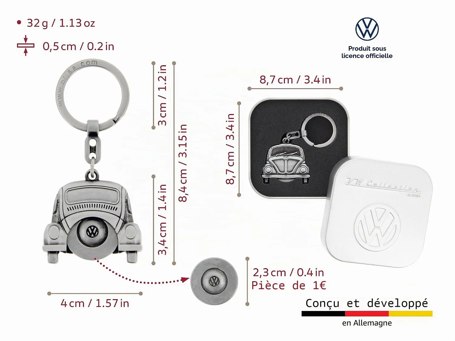 Brisa VW Collection porte-clés avec jeton caddie