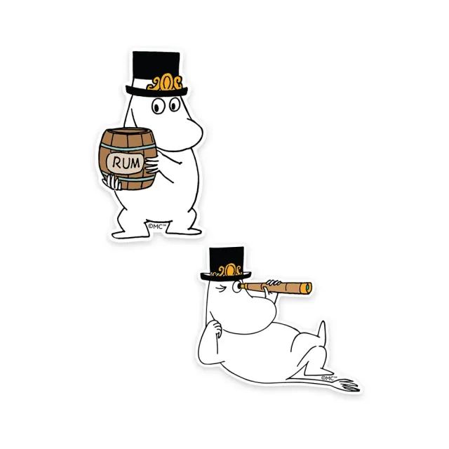 Moomintroll Moominpappa Rum Stickers XL lot de 2