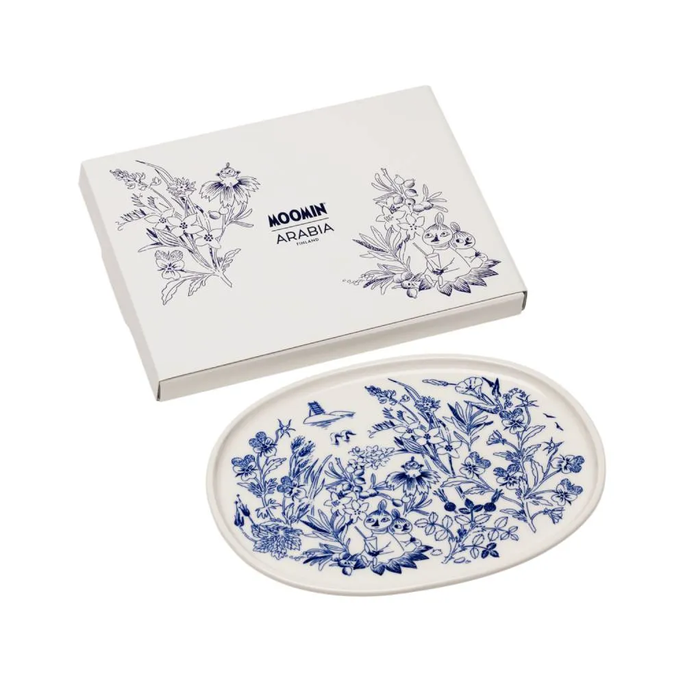 Moomintroll Haru assiette service 17 cm bleu blanc