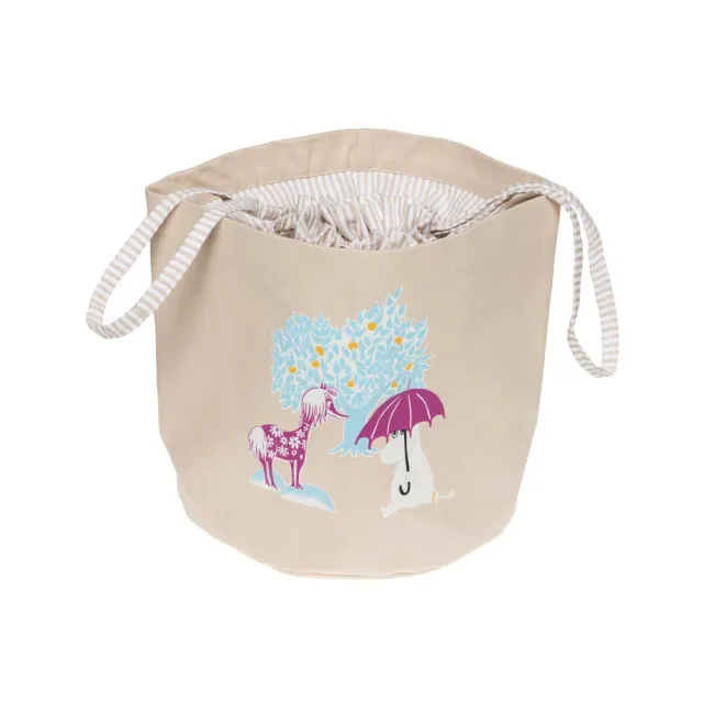 Moomintroll Under the Umbrella panier beige coton 26x24 cm