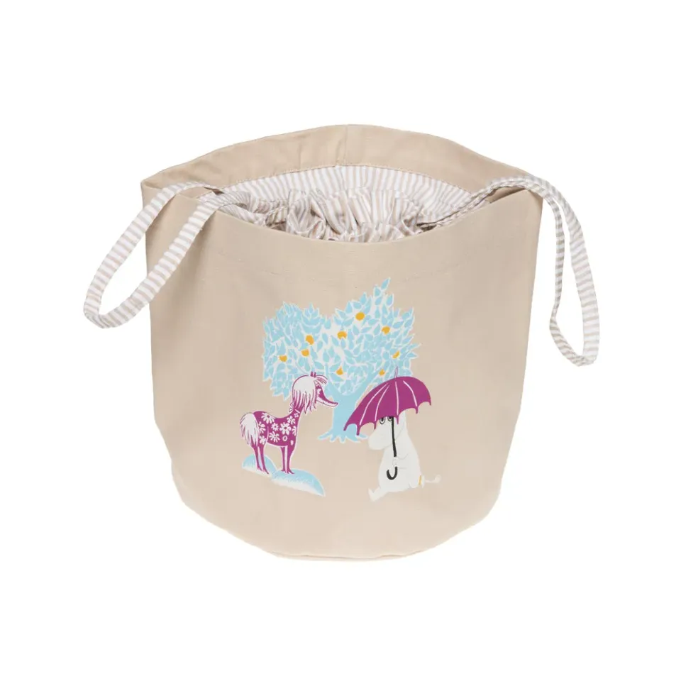 Moomintroll Under the Umbrella panier beige coton 26x24 cm