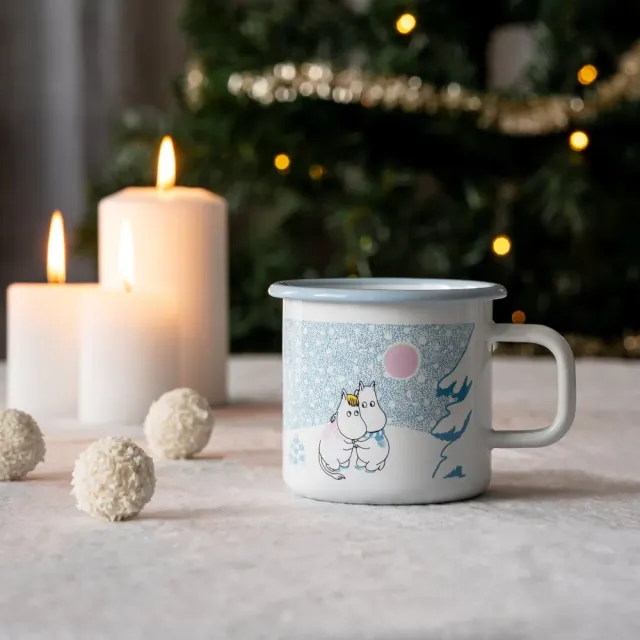 Moomintroll Let it Snow mug émail 37 cl hiver