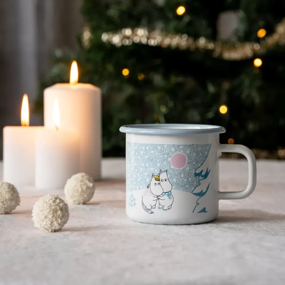 Moomintroll Let it Snow mug émail 37 cl hiver