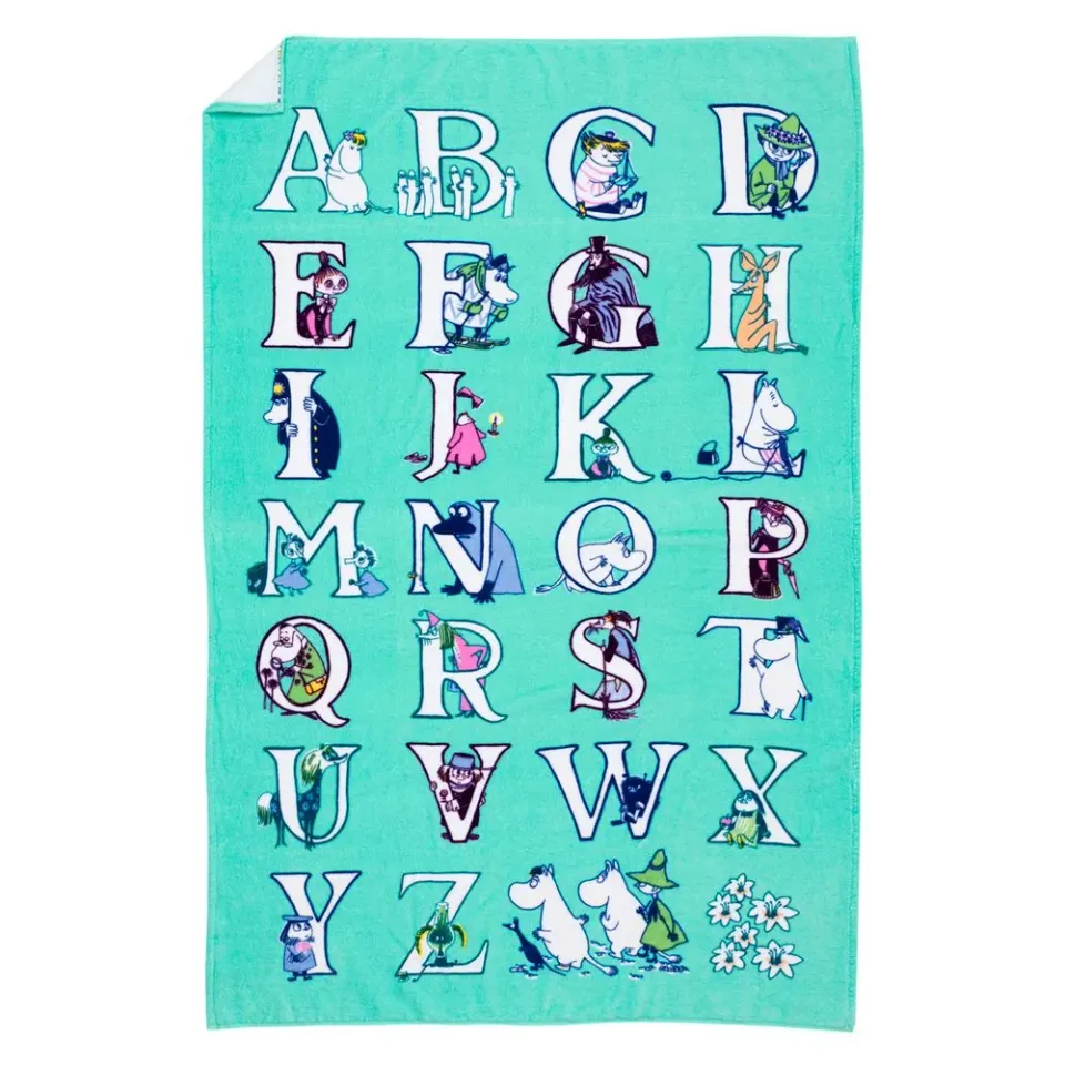Moomintroll Moomin ABC drap de bain vert coton bio 95x150 cm