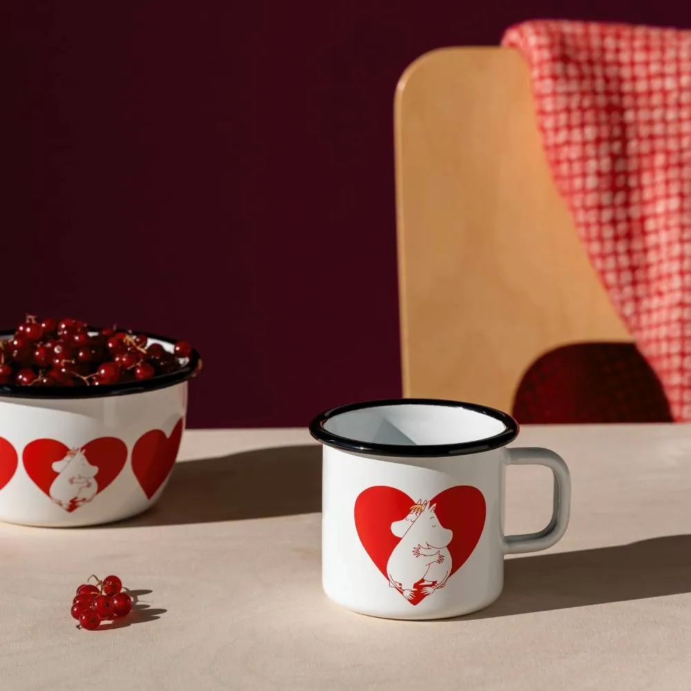 Moomintroll Heart Bol Blanc Émail 6 dl Muurla