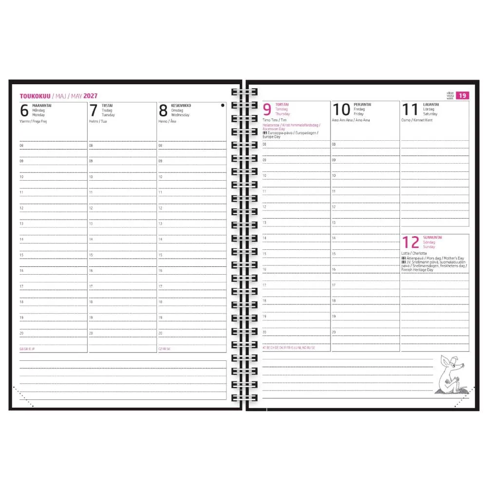 Moomintroll Comet agenda 2027 noir A5