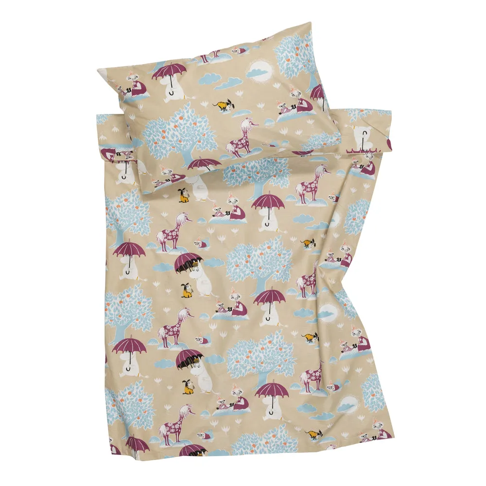 Moomintroll Under the Umbrella parure de lit rouge