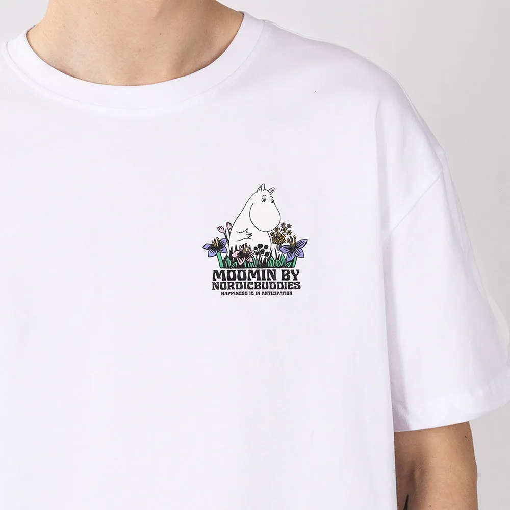 Moomintroll Picking Flowers t-shirt blanc coton
