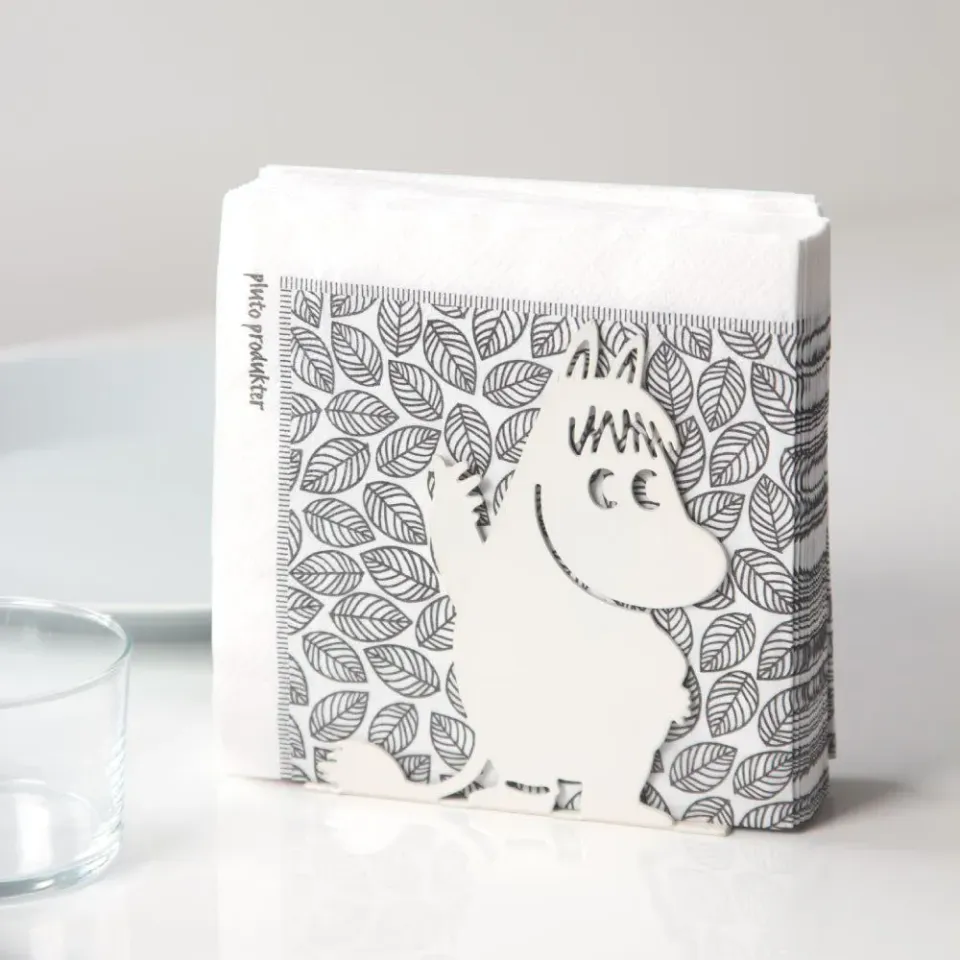 Moomintroll Snorkmaiden porte-serviettes blanc métal 14 cm