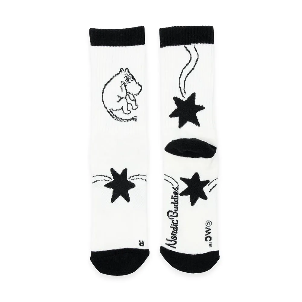 Moomintroll Comet chaussettes rétro coton blanc