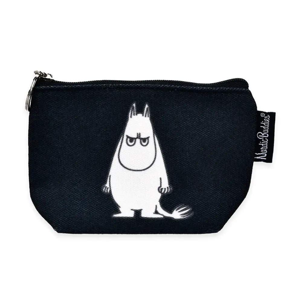 Moomintroll Angry porte-monnaie noir toile 9x8 cm