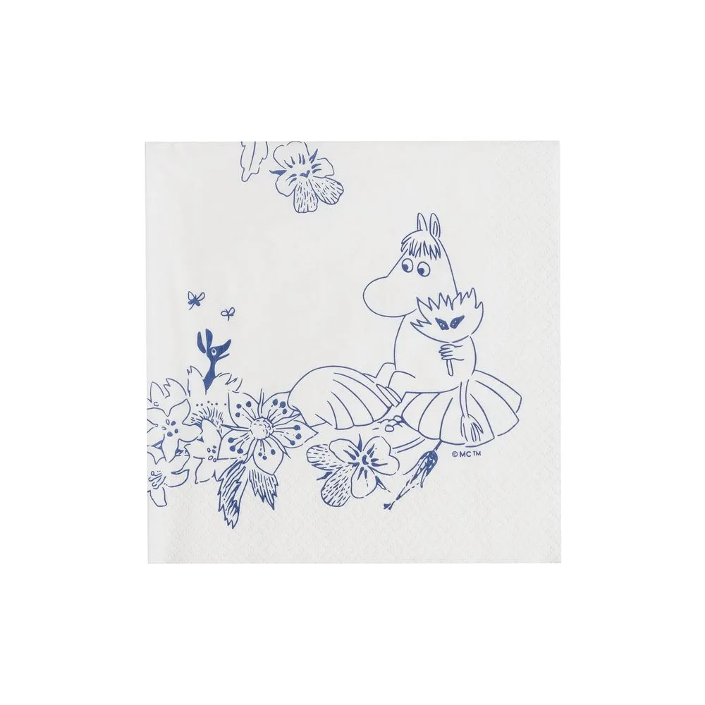 Moomintroll Haru serviettes papier 33cm bleues