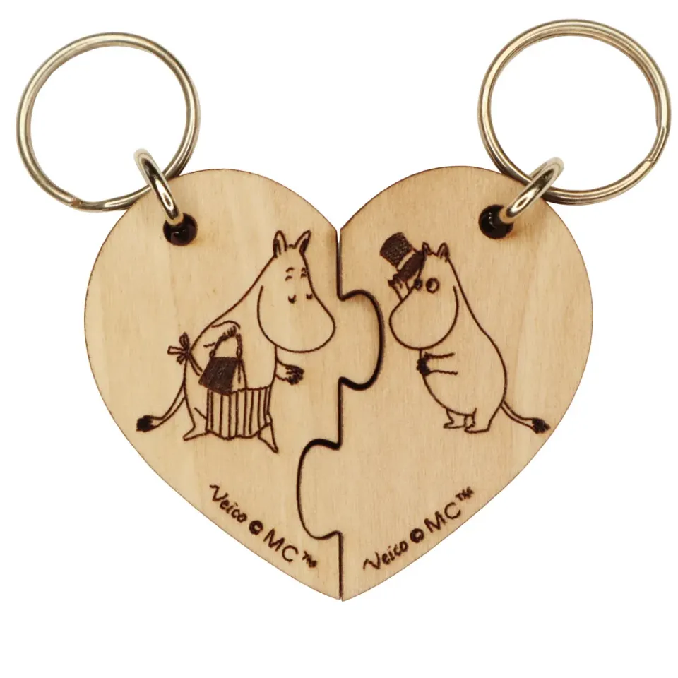 Moomintroll Moominmamma porte-clés cœur bois