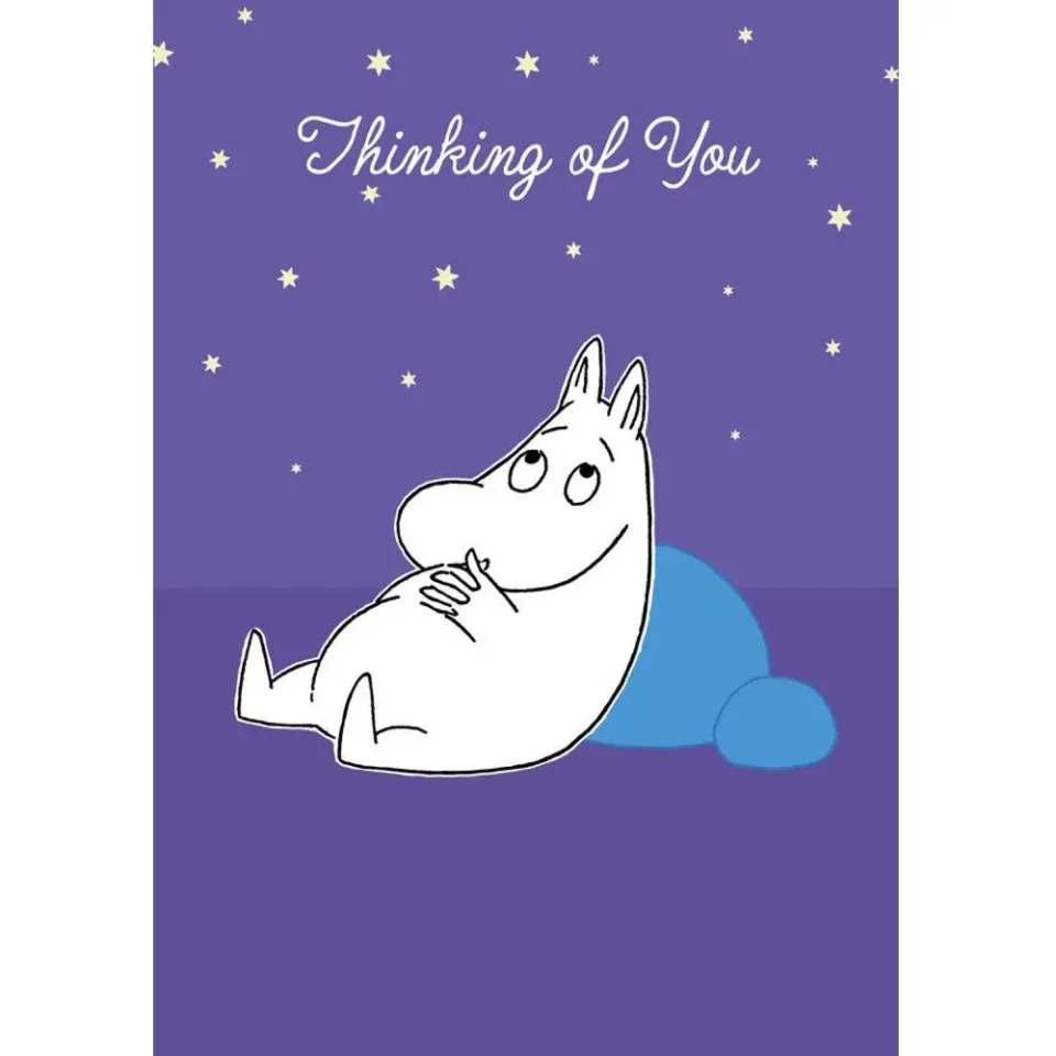Moomintroll Thinking Of You carte de vœux violette