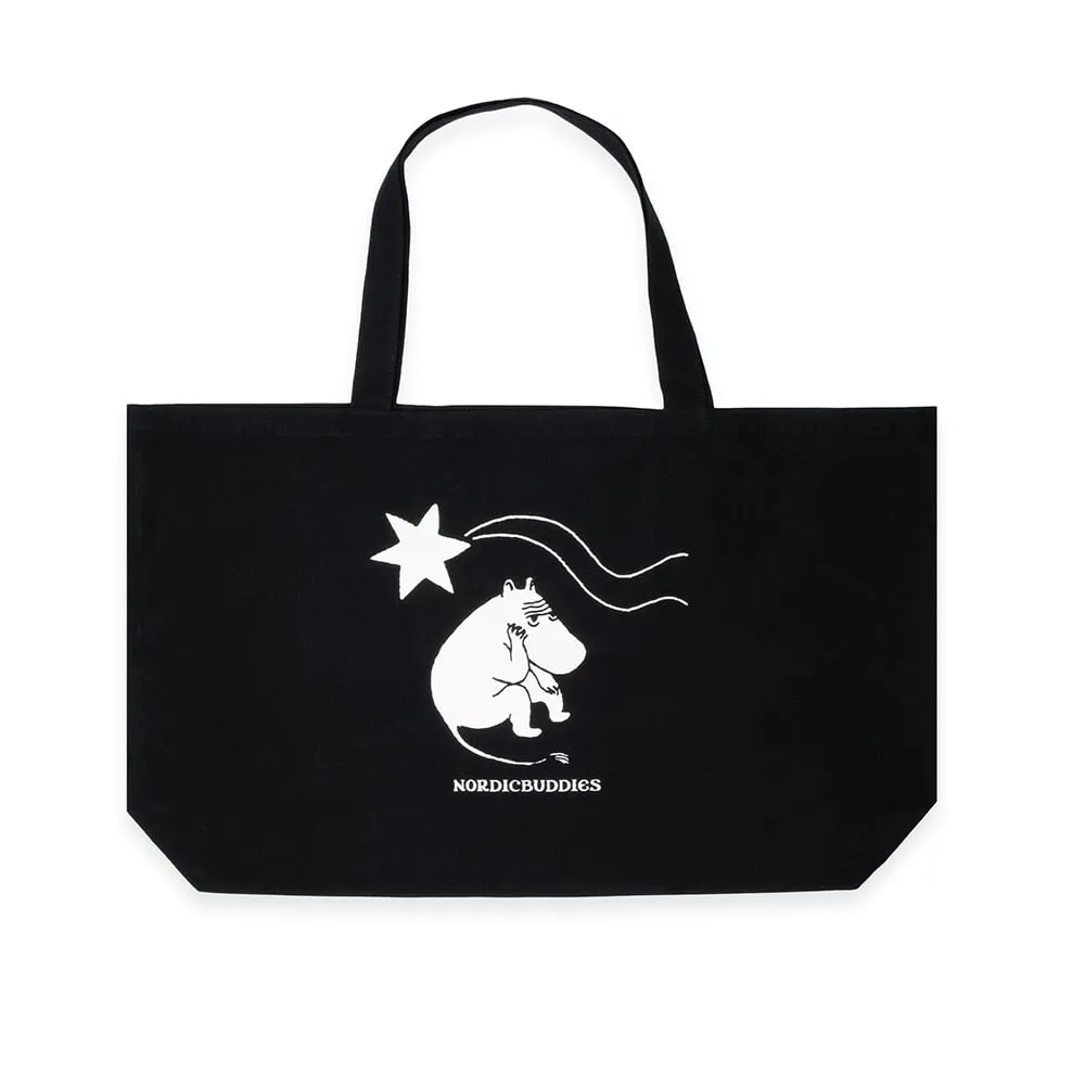 Moomintroll Comet tote bag XL noir coton