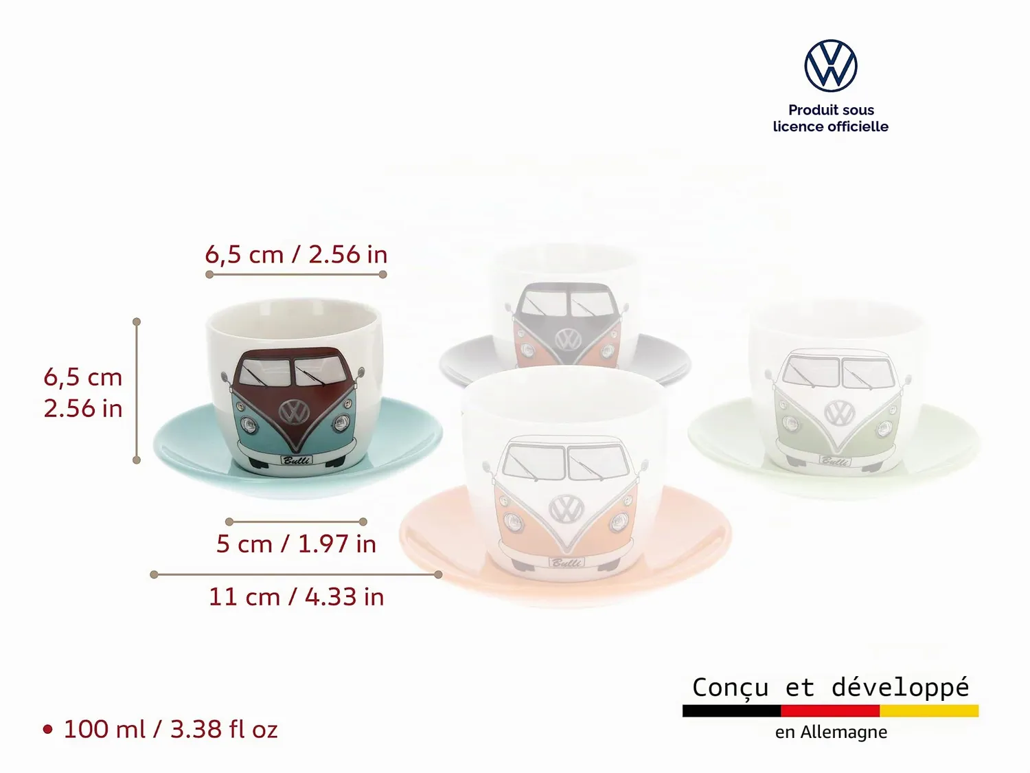 Brisa VW Collection tasse espresso bus avant 100 ml lot de 4
