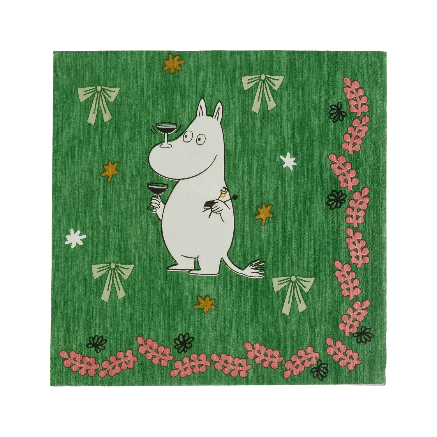 Moomintroll Gift of Love serviette papier verte 33 cm Noël