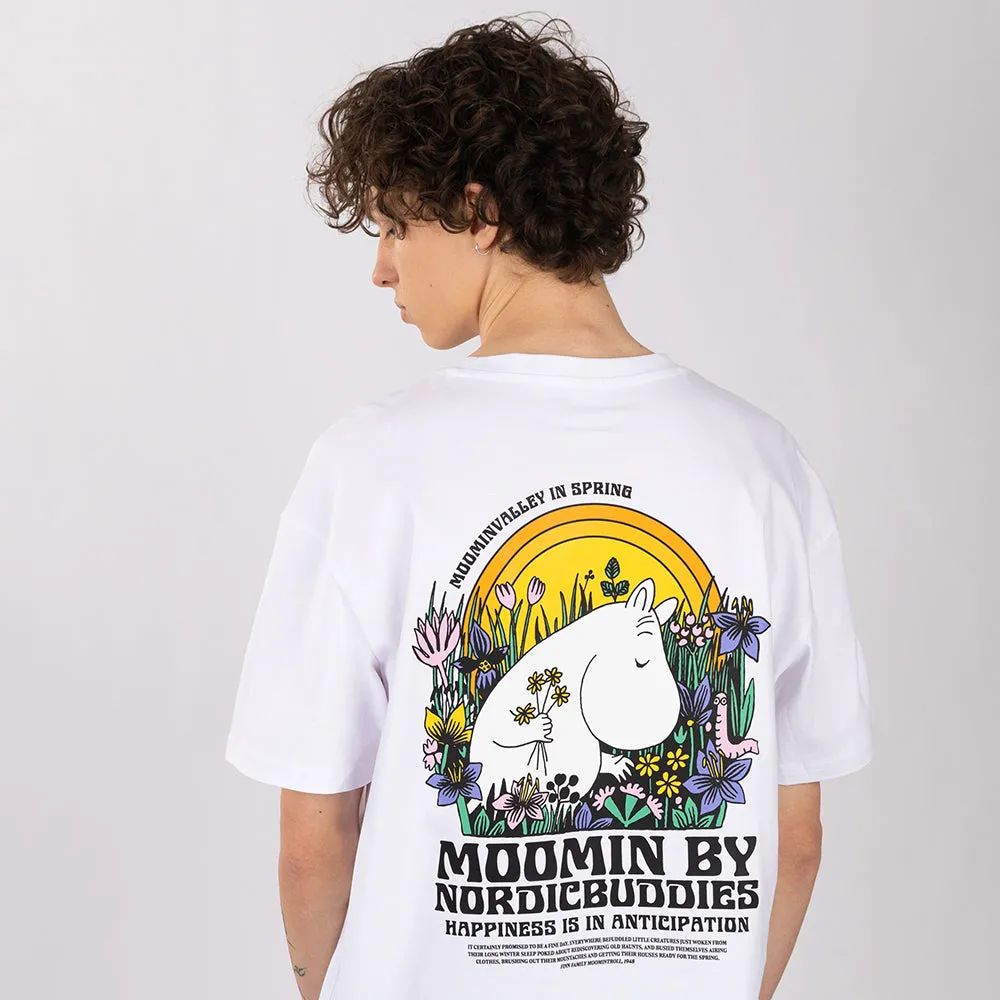 Moomintroll Picking Flowers t-shirt blanc coton