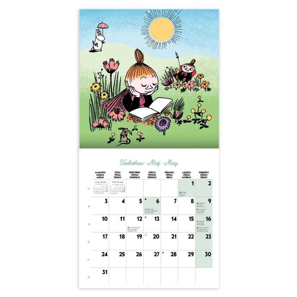 Moomintroll Magicien calendrier mural 2027 20x20 cm
